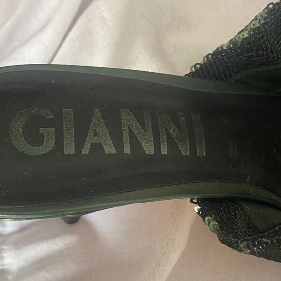 Gianni Bini Sparkling Green Sequin Mules - Picture 3 of 6